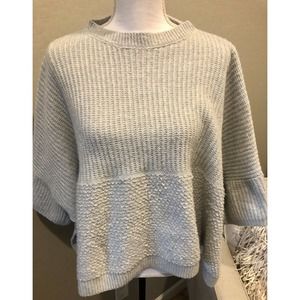 Universal Thread Women Knit Poncho Sweater OSFM Sleeve Oversized Loose Baby Blue
